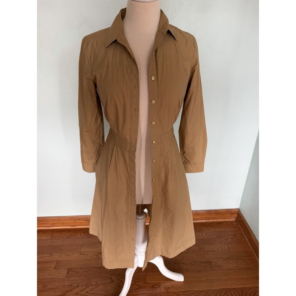J Crew Draped Twill Shirt Dress Structure Collar Define Waist Britcore 4 capsule - Picture 2 of 8